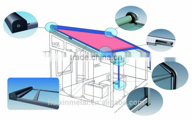 Aluminium Awning Shade for Outdoor Tempered Glass Greenhouse & Sun Room Roof