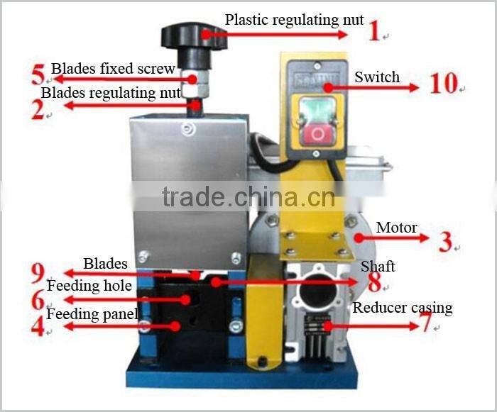 OEM scrap copper wire skinning machinery/waste wire stripper machine with CE hot sales
