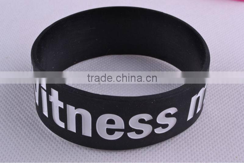 Fashion sport simple design wide wristbands silicone bangles