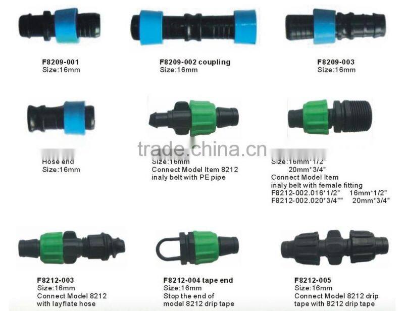 16mm plastic barbed adaptor Drip irrigation system plastic pipe fitting