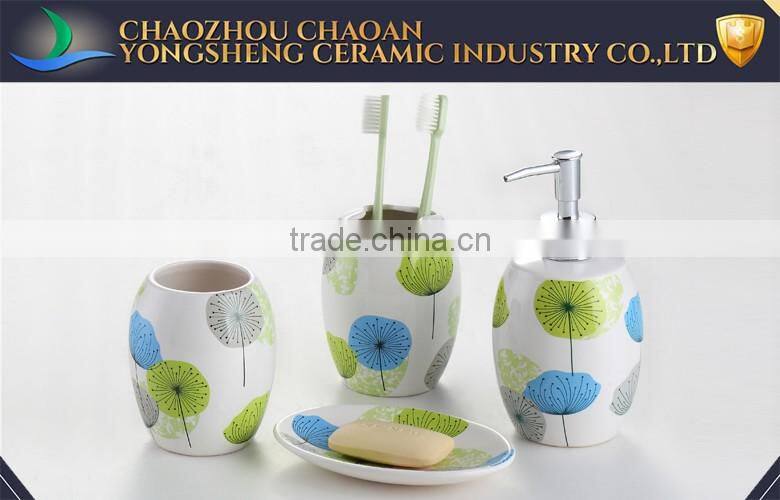 Factory hot sales decal ceramic bathroom sets hotel of ISO Standard