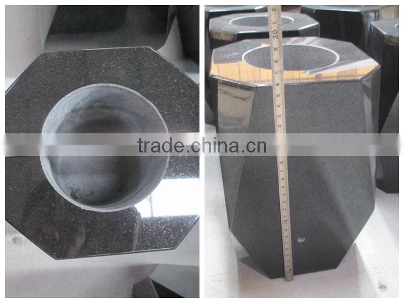 Vase for Tombstone Price Black Chinese Granite Vase for Cemetery Polished Vase and Chinese Glass Vase