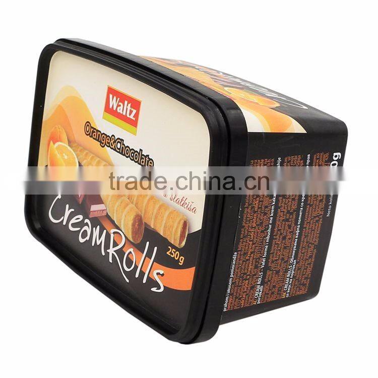 500g Square Food Storage Container Set for Cheese Box, Black Plastic Container
