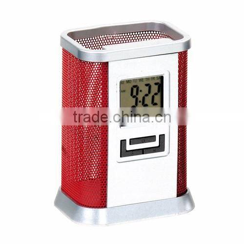 pen holder with digital clock