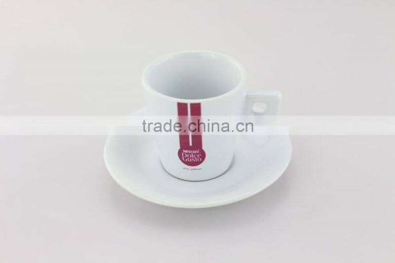 Custom logo wholesale ceramic coffee cup and saucer set