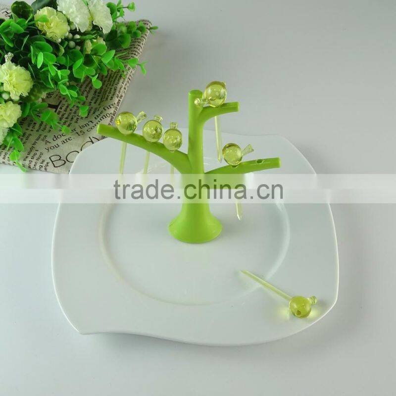 Stock Square white porcelain fruit plate with handle cheap dinner plate , home plate