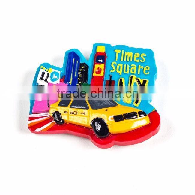 American tourist souvenirs New York city yellow taix 3d resin custom fridge magnet