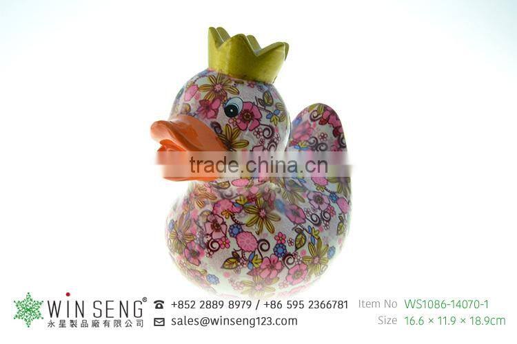 lovely design Ceramic Duck Shaped coin bank for sales