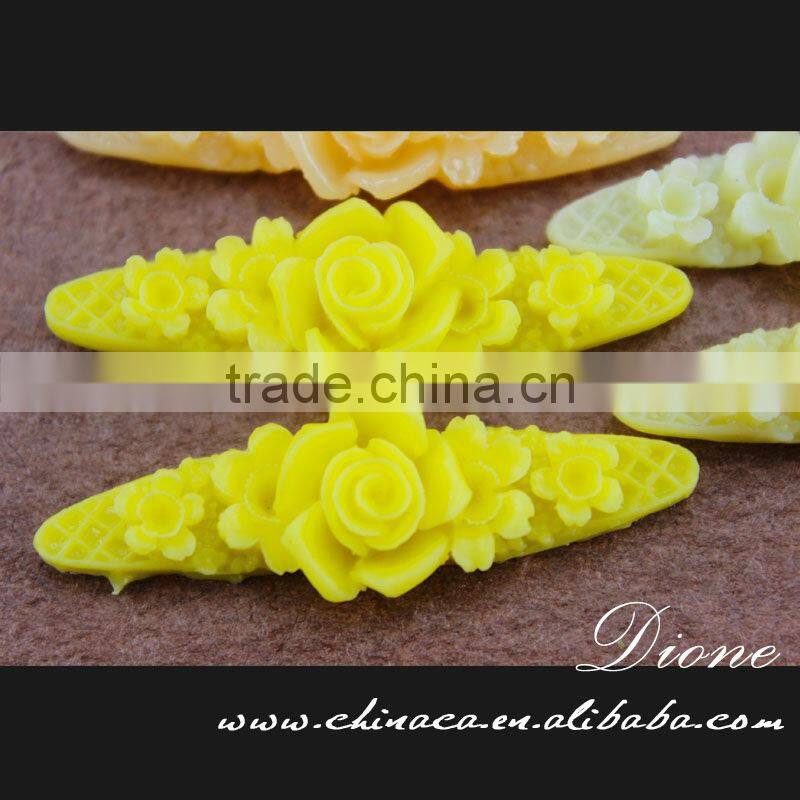 small size and colorful cheap resin flower cabochon