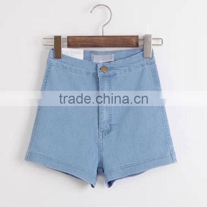 2017 summer new fashion high waist denim blue summer sexy hot short pants for girls