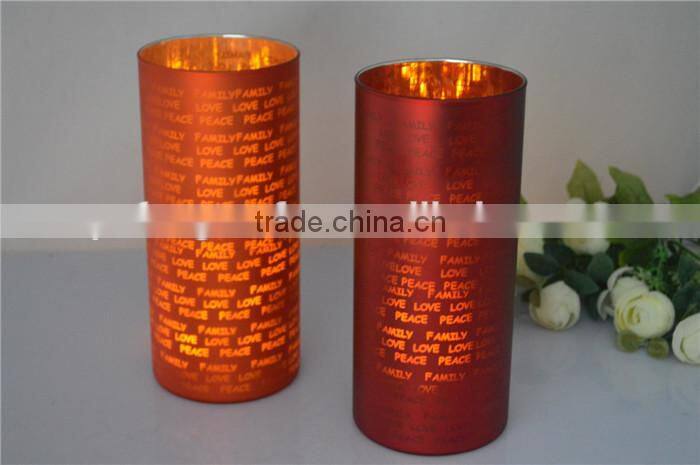 bar table lighted glass cylinders for candles