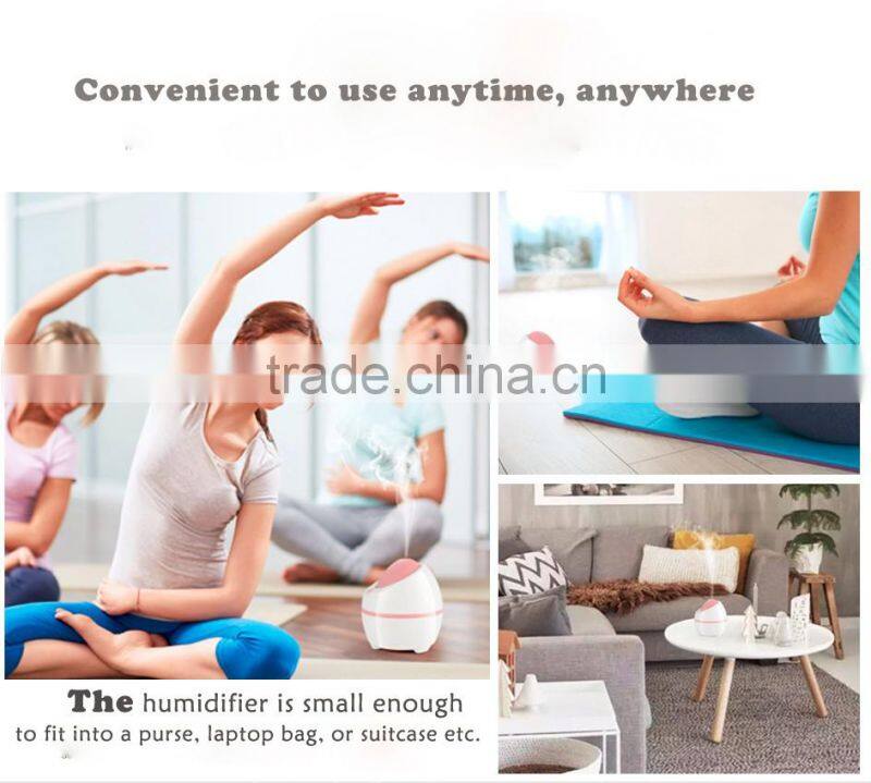 Cool Mist USB Mini Portable Quiet Personal Travel Humidifier with Night Light, Auto Safety Shut-off,Timer function, Adapter & Fi
