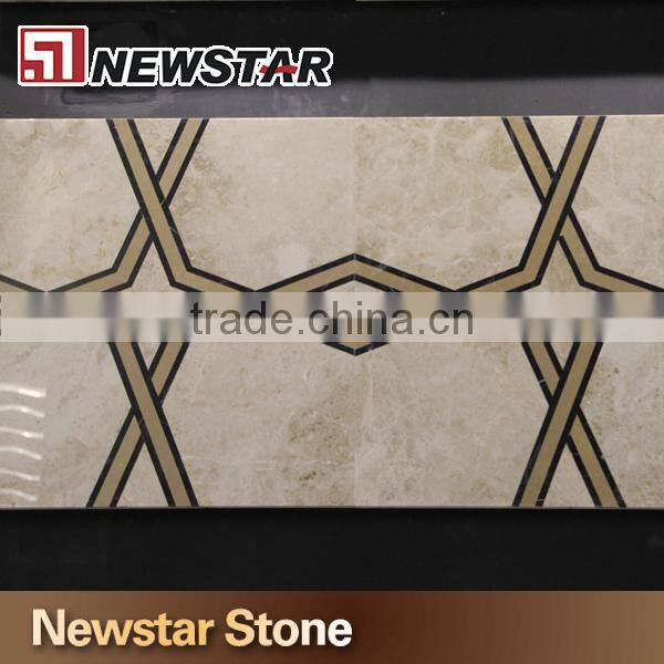 Polished marble waterjet mosaic