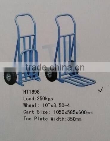 250KGS Heavy Duty TWO pneumatic wheels steel hand trolley HT1898