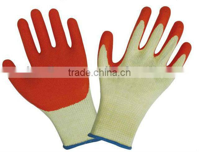 Palm latex coated cotton welding gloves,10 guage knitted liner in guangzhou