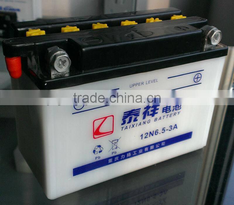 Electric Scooter/Motorcycle Battery YB6L-B high performance dry-charged storage battery