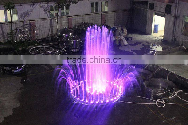 LED music dancing stainless steel round-shaped water fountain
