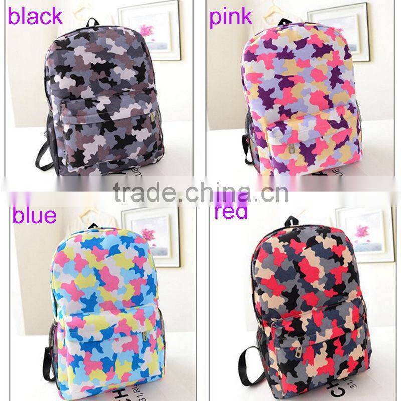 New Designed Fashion Canvas Leisure Shoulder Bag Unisex Travel Backpack Attractive Camo Schoolbag