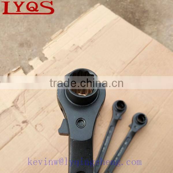 Bi-hex scaffolding ratchet spanner