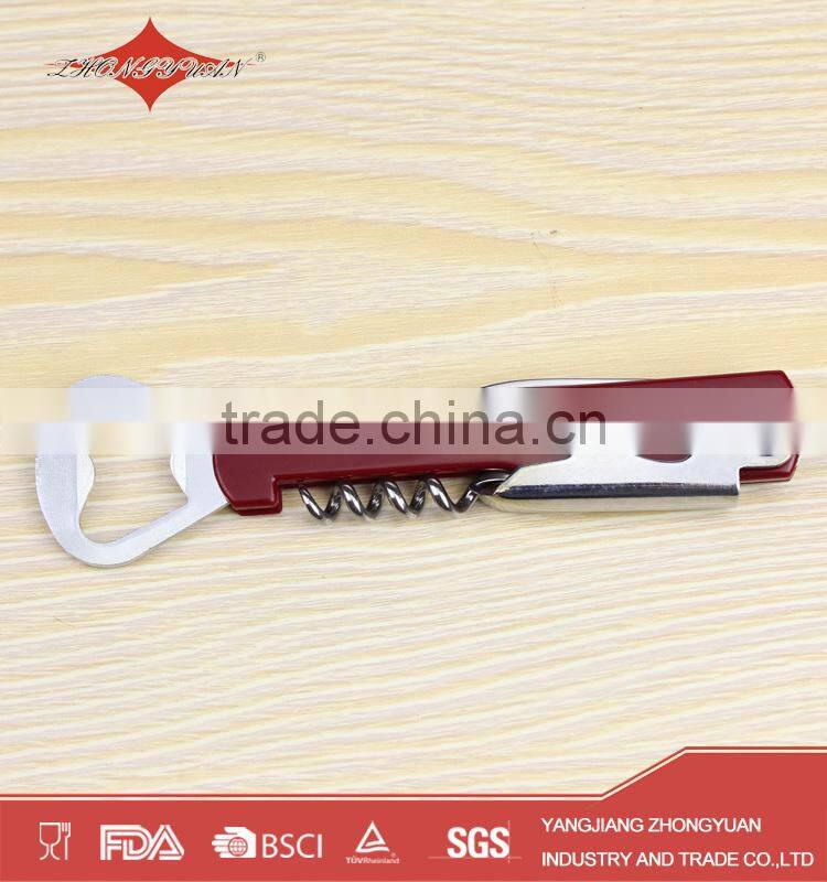 Custom Metal novelty Wine Corkscrew stainless steel bottle opener with knife