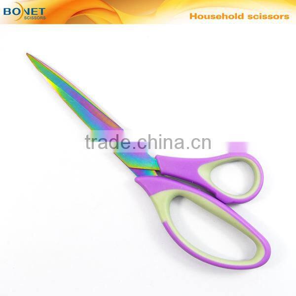 SHO0025P FDA qualified 8-1/2" color blades household multipurpose scissors