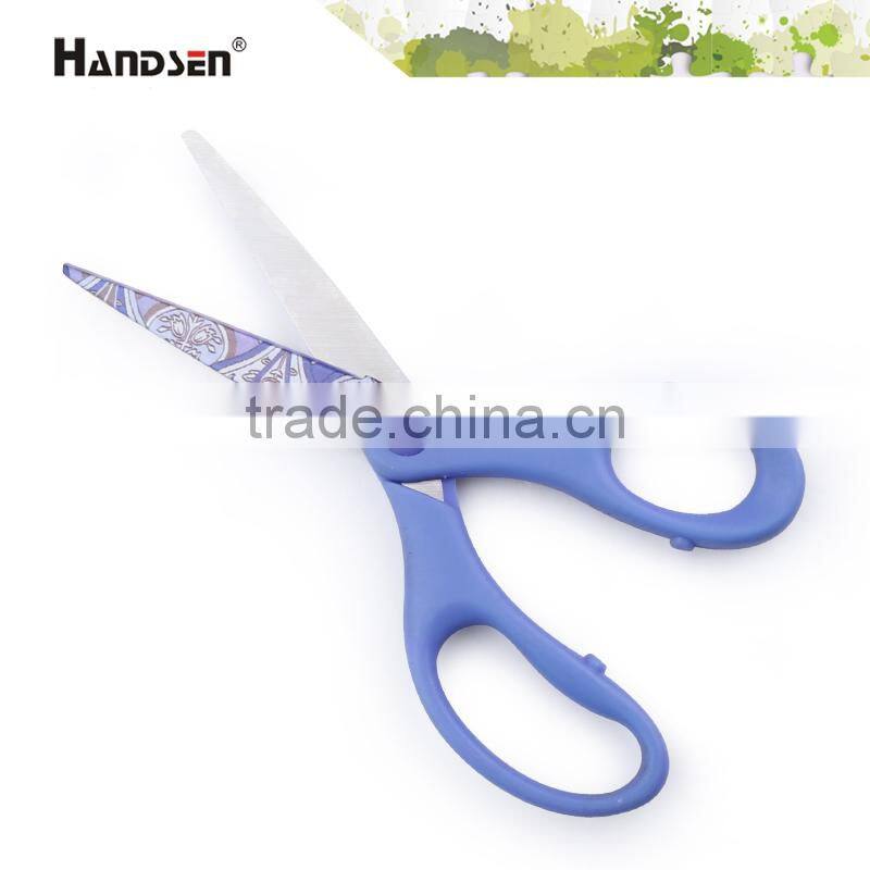 6-1/2" plastic handle printing coated scissors