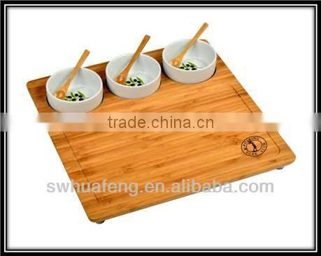 OEM bamboo rectangle dinner tray for breakfast