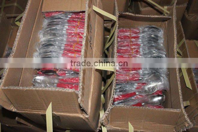 24pcs Hot-sale stainless steel flatware set with plastic handle