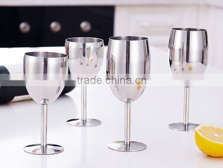 8oz stainless steel wine cup metal silver goblet for america