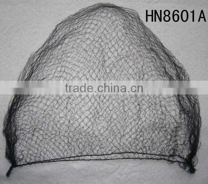 White Nylon mesh hairnet/big mesh size and made with very thin nylon