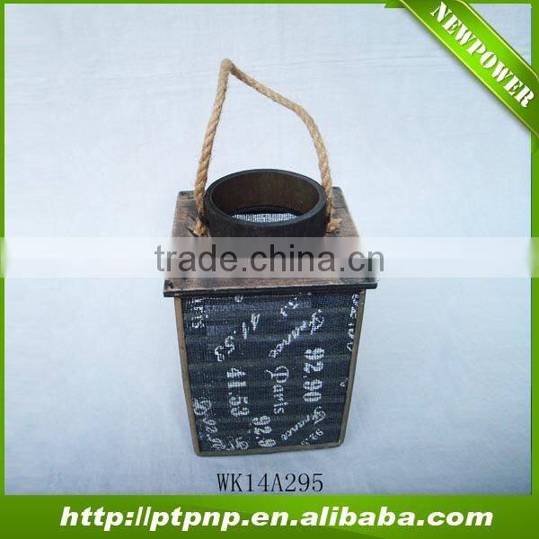 Wooden candle lantern for garden and outdoor decoration