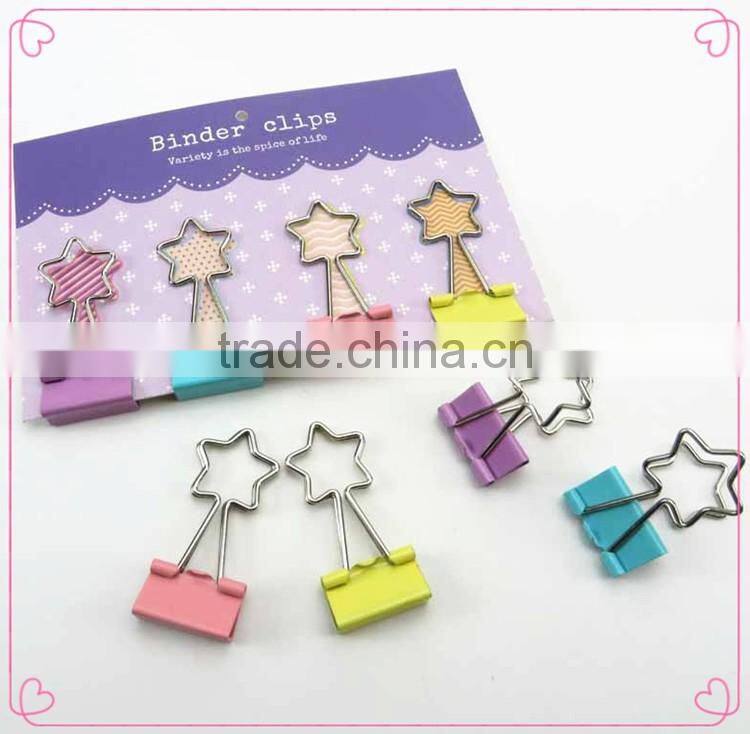 Office stationery assorted shapes metal binding clips