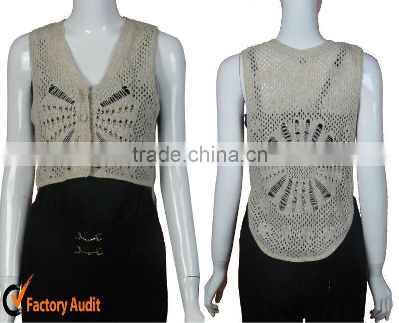 2013 popular crochet sweater vest women