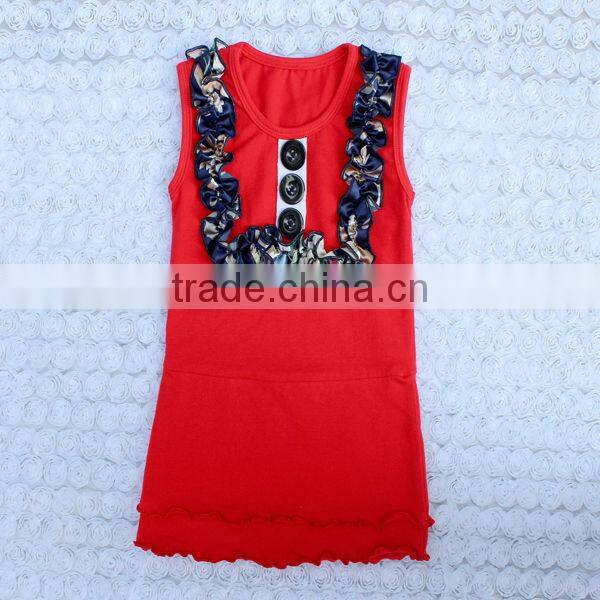 Wholesale Cotton Frock Suits For Baby Girl With Button Decoration