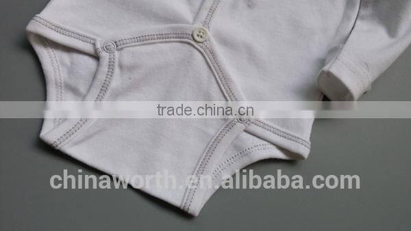 Kids summer plain 100%cotton Knitted baby rompers cotton with o-neck