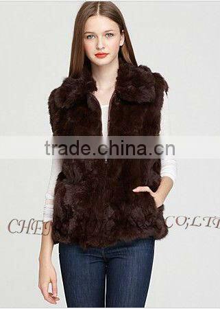CX-G-B-200 Genuine Rabbit Fur Vests Waistcoats Suits For Ladies
