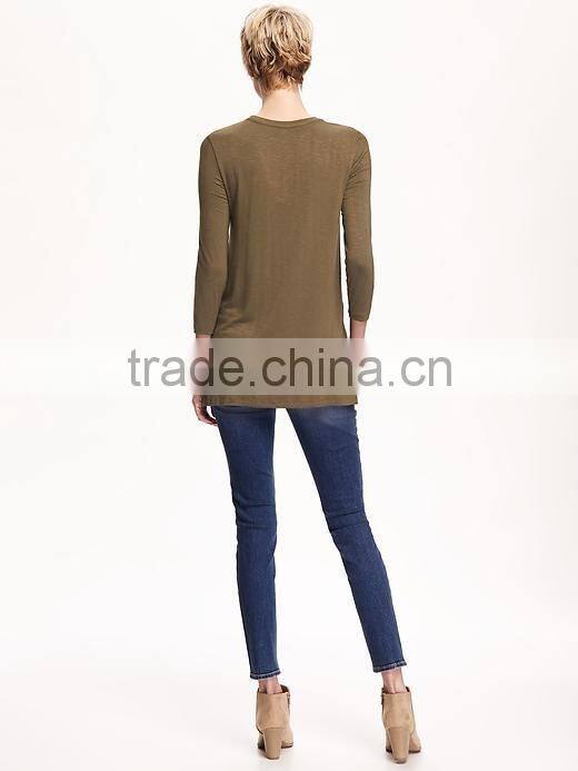 Fashion Relaxed Long and Lean Tunic Oversize Jersey Tee for Women