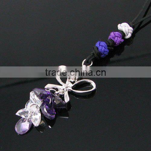 fashion butterfly mobile charm, high quality crystal mobile accessories