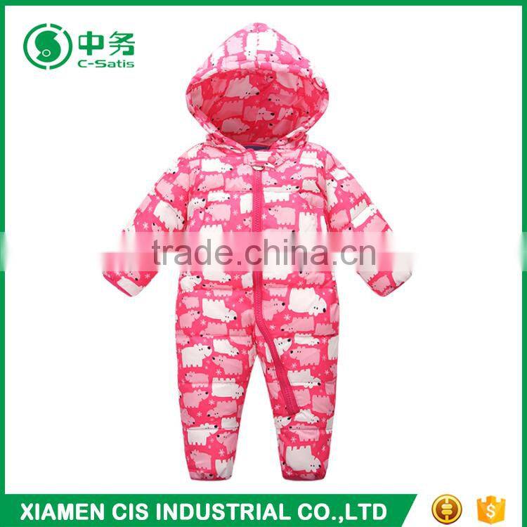 Custom Design Children Boutique Clothing Long Sleeve Baby Winter Print Romper