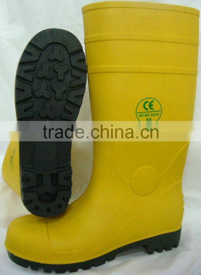 Puncture Resistance PVC Chemical Boots Industrial Safety Shoes