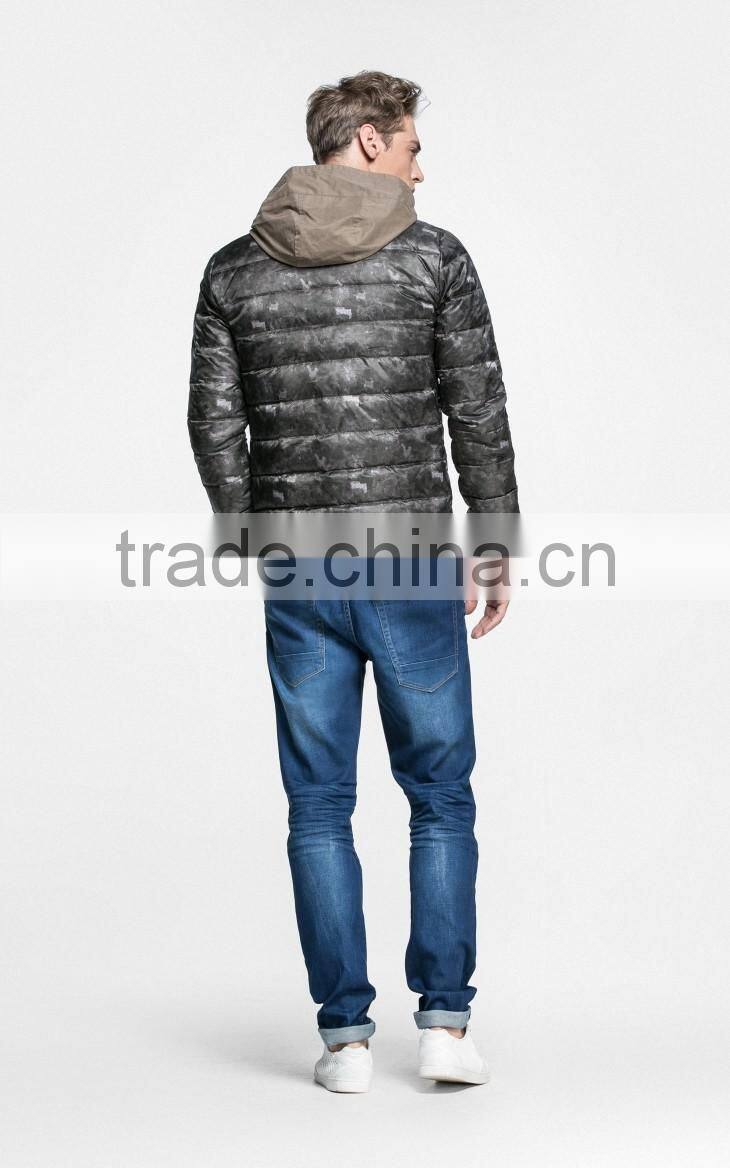New Design Regular Fit Men's Camo-print Padding Quilting Jacket With Hood