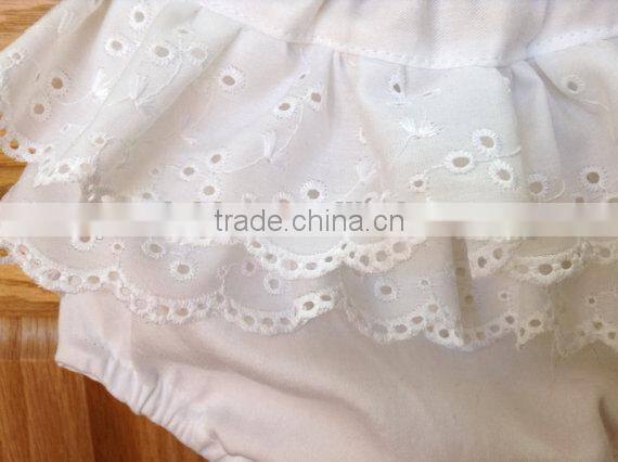 White baby cotton underwear diaper cover baby girl panties with lace