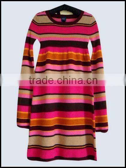 girls knitted net yarn splicing flower dress