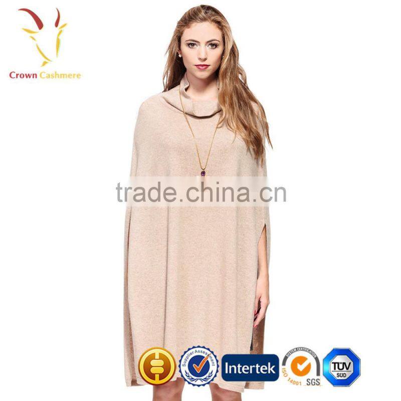 Handmade Wholesale Knit Poncho Women Pure Cashmere Poncho