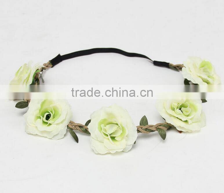 F20074N Wholesale artificial flower garland hair accessory