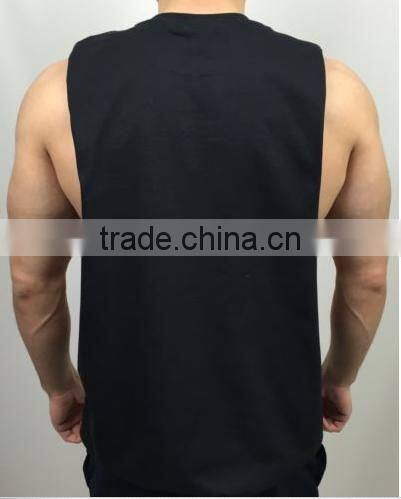 Men's 100% Natural Black Workout Vest Muscel Beast Gym Tee