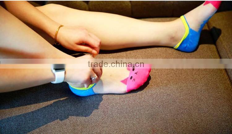 HOT women socks cute candy thin invisible cotton socks high/boat Casual Sports socks solid color cat cartoon women girl socks