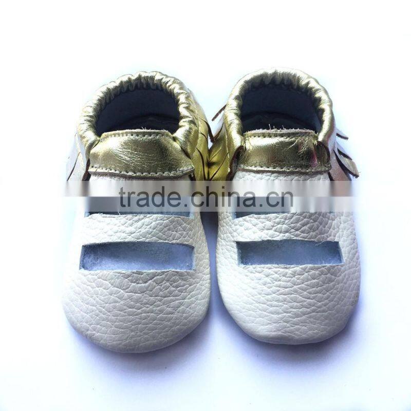 white and gold sandal shoes popular baby shoes baby moccasins