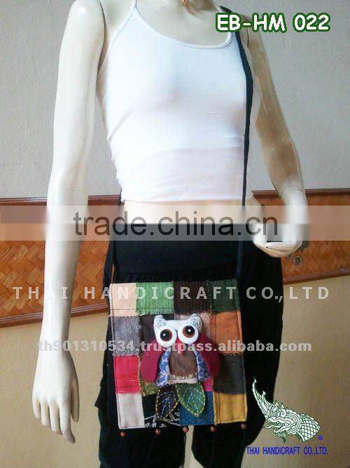 Hill Tribe shoulder bag Patchwork OWL Fabric