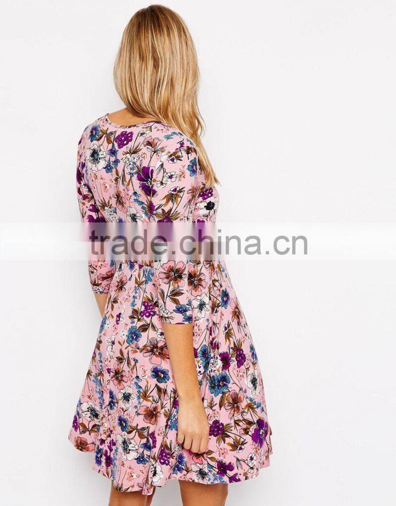 Maternity Wrap Skater Dress in Floral China supplier